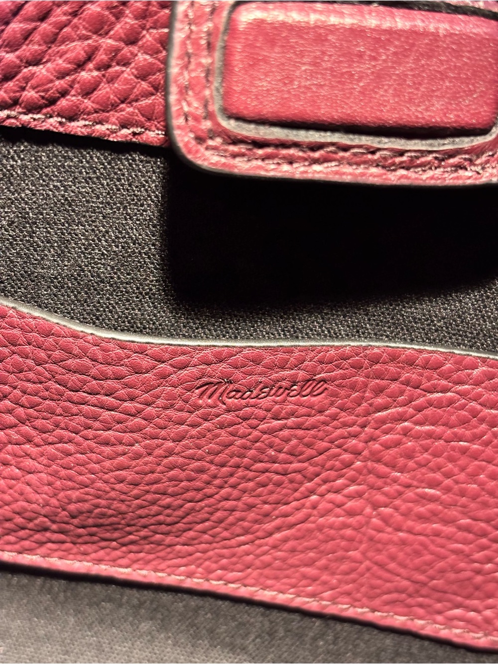 Madewell Pebbled Leather Shoulder Bag in Burgundy - Picture 6 of 9